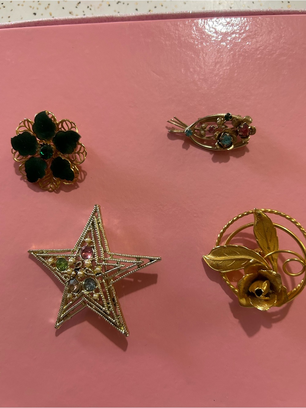 Gold-Tone 4 pc Lot Brooch Pin - Women's Jewelry